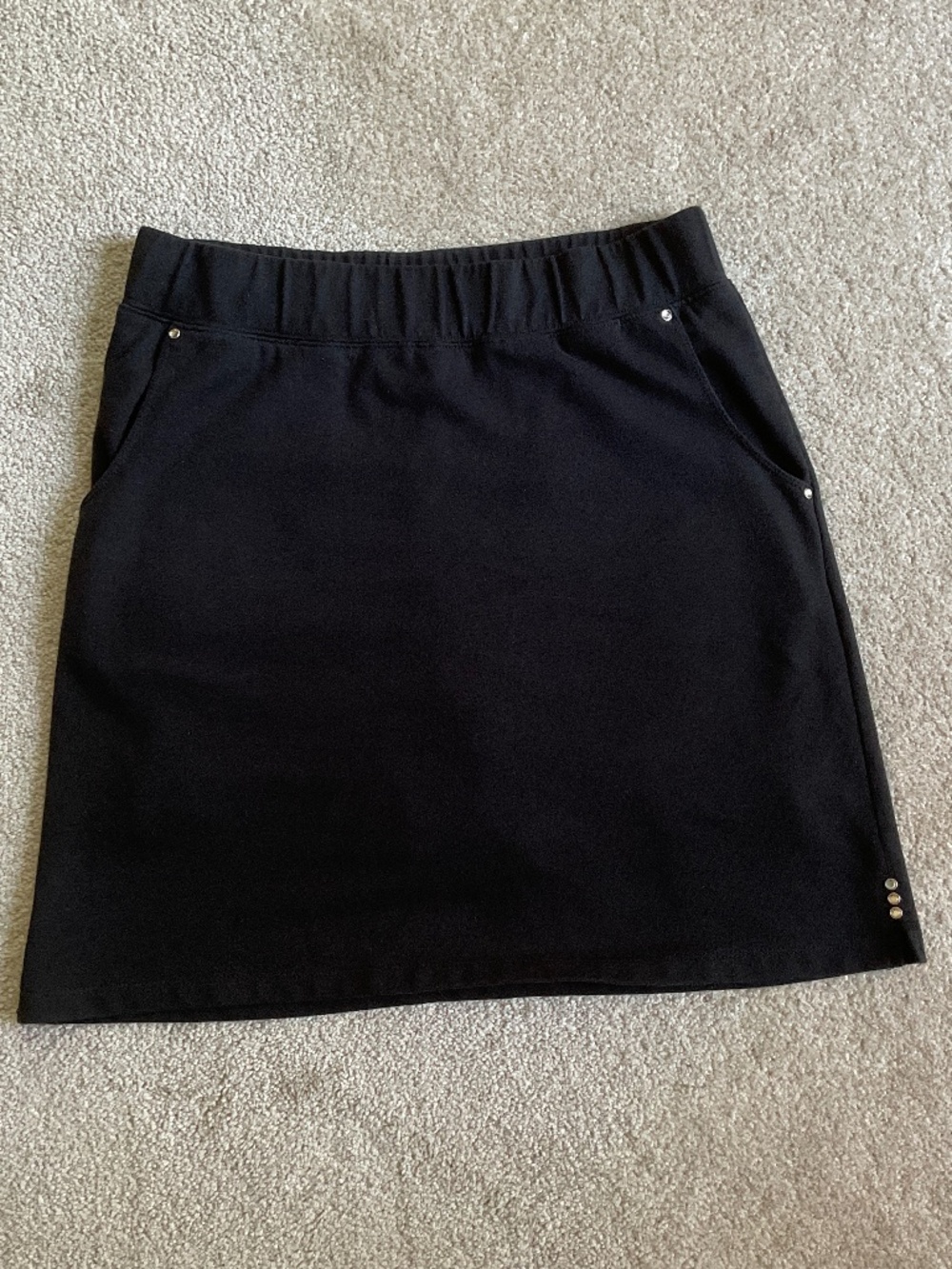 QUACKER Factory Black French Terry Pull On Skort XS
